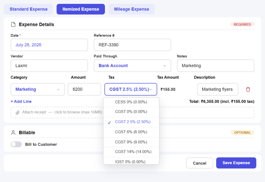 gst-expense-input-tax-kept-view